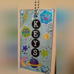 Handmade Resin Industrial Key Fob Large Business Keychain Office Property Manage